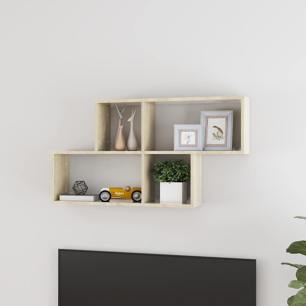 Vidaxl wandschap 100x18x53 cm bewerkt hout sonoma eikenkleurig