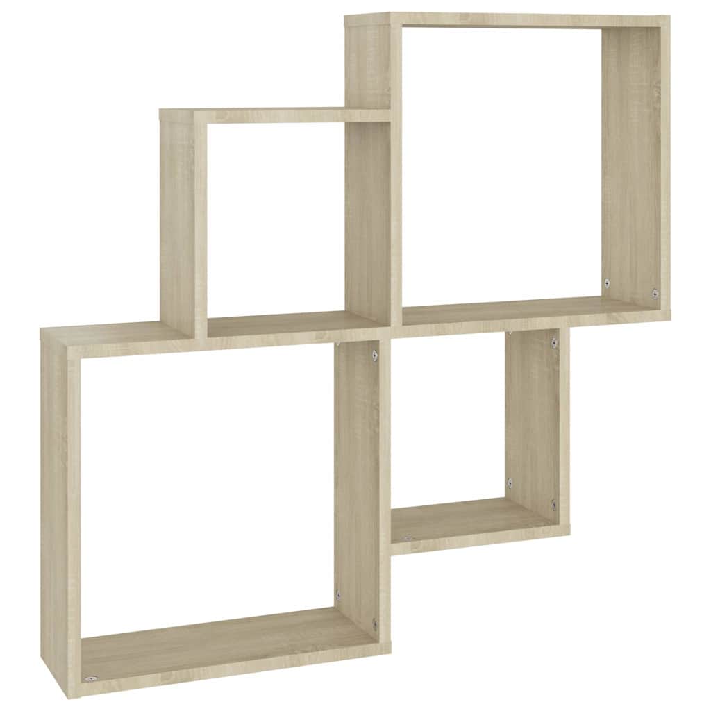 Vidaxl wandschap kubus 80x15x78,5 cm bewerkt hout sonoma eiken
