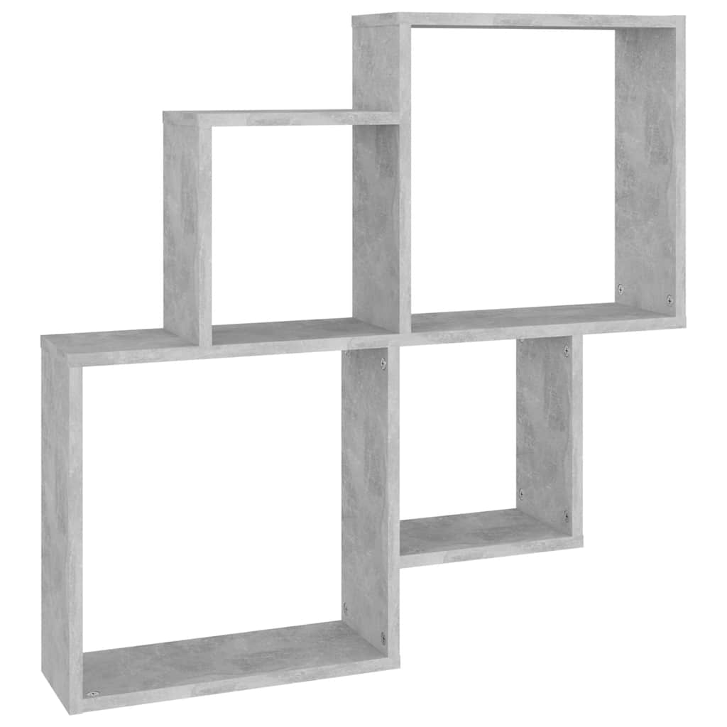Vidaxl wandschap kubus 80x15x78,5 cm bewerkt hout betongrijs