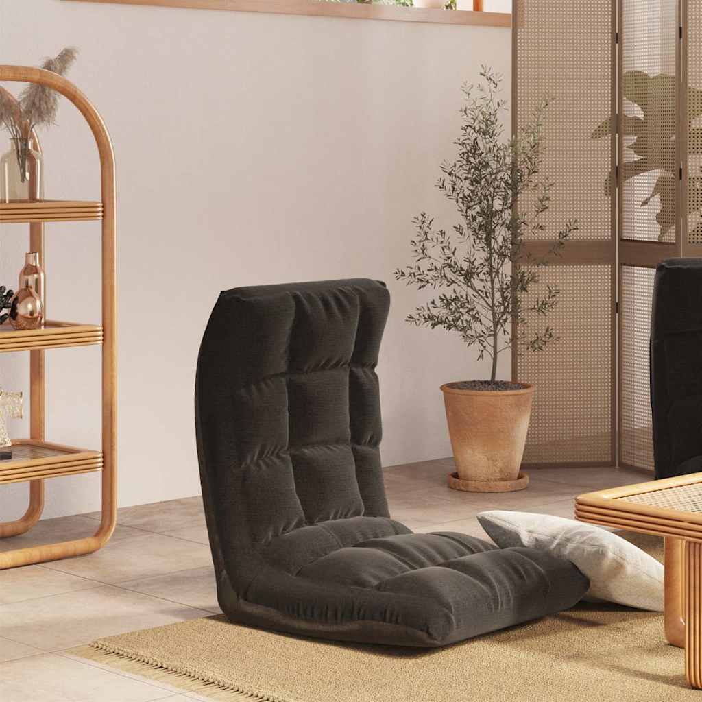 Vidaxl vloerstoel inklapbaar stof zwart