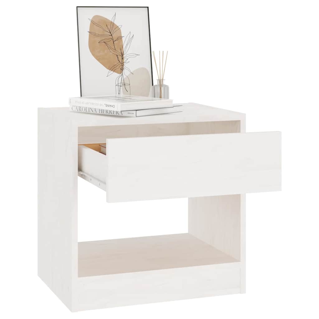 Vidaxl nachtkastje 40x31x40 cm massief grenenhout wit