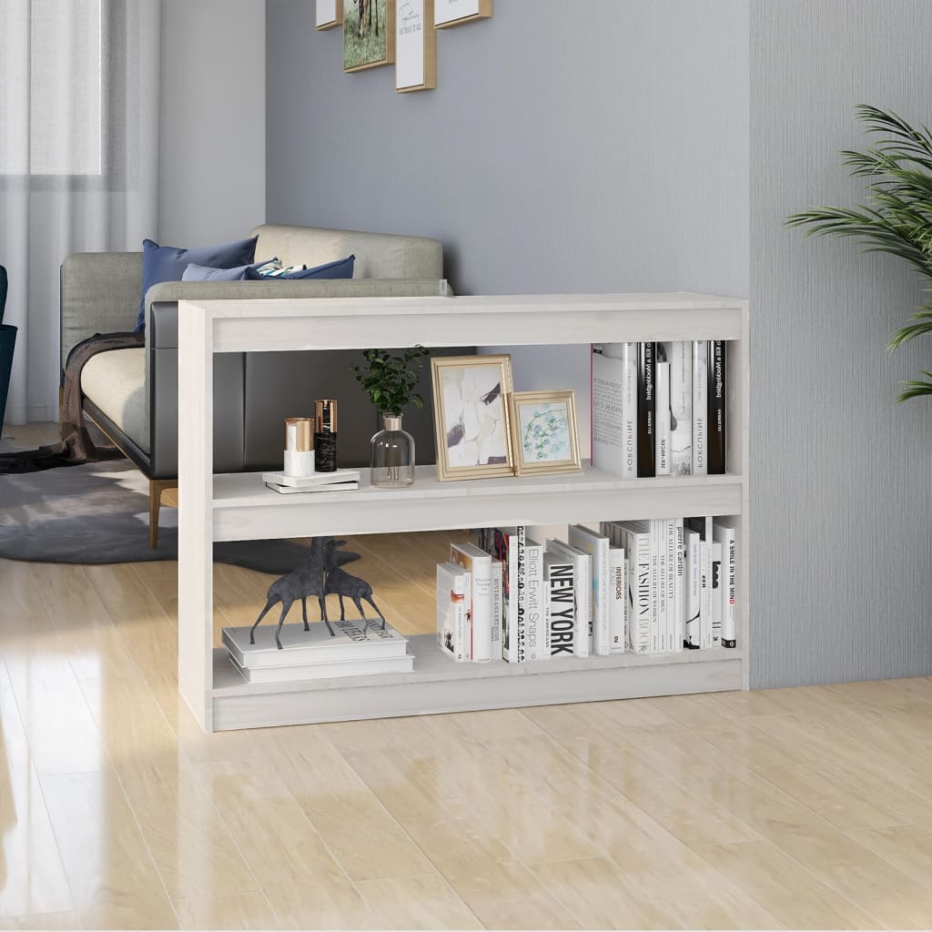 Vidaxl boekenkast kamerscherm 100x30x71,5 cm grenenhout wit