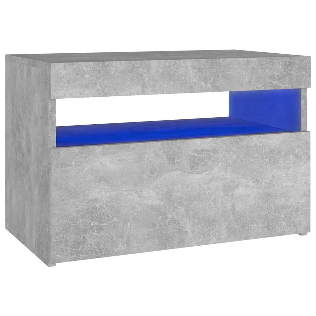 Vidaxl nachtkastje met led-verlichting 60x35x40 cm betongrijs