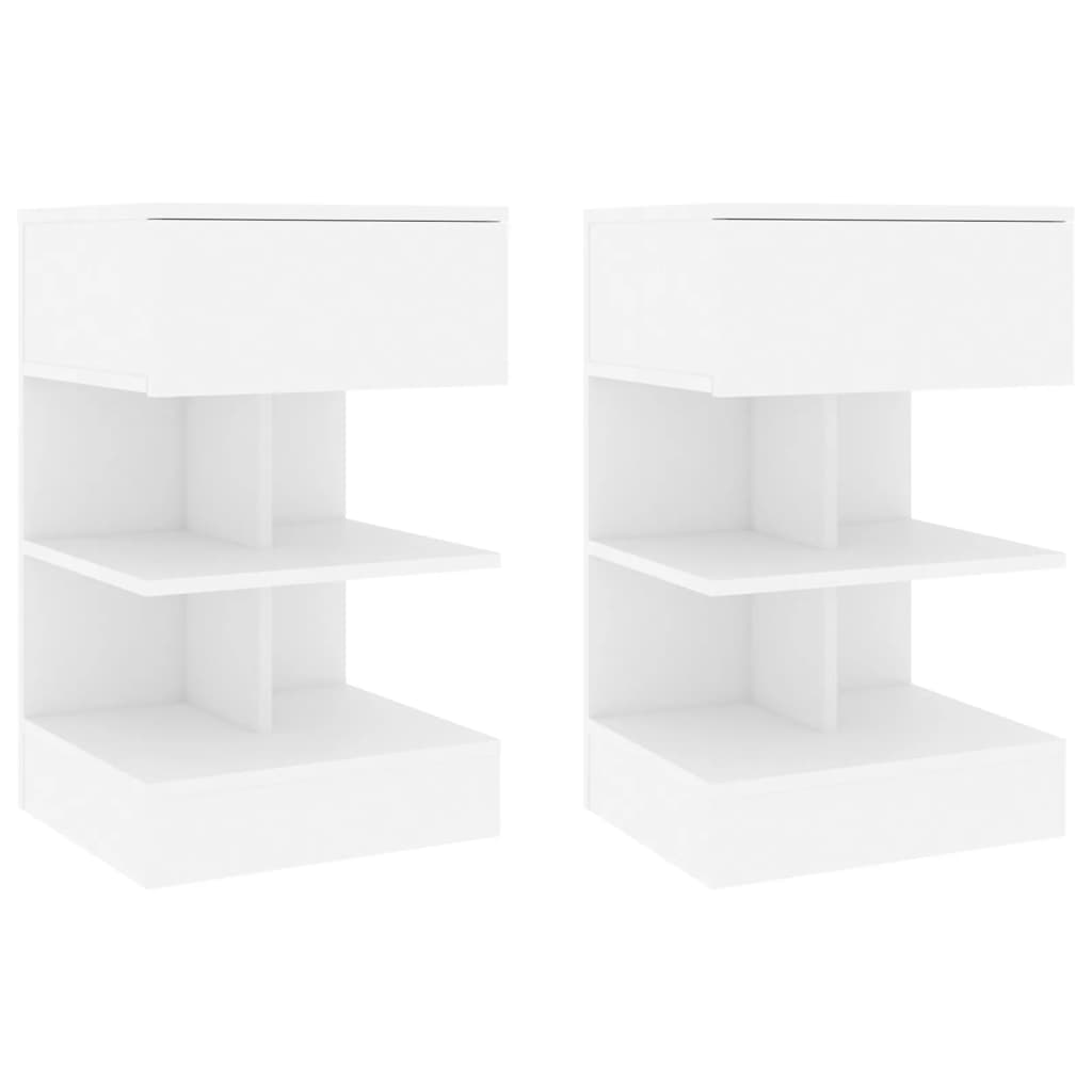 Vidaxl nachtkastjes 2 st 40x35x65 cm bewerkt hout wit