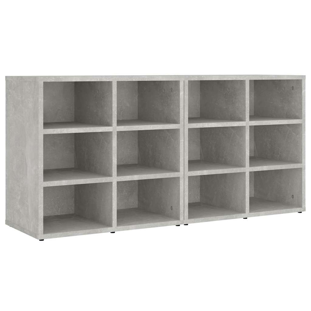 Vidaxl schoenenkasten 2 st 52,5x30x50 cm betongrijs
