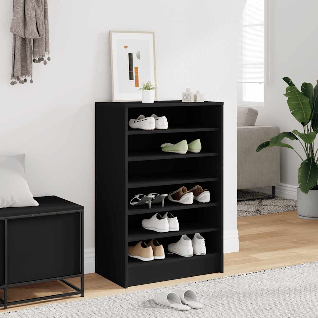 Vidaxl schoenenkast 60x35x92 cm bewerkt hout zwart