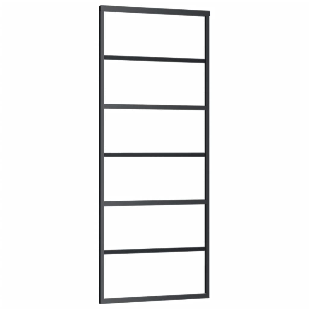 Vidaxl schuifdeur met beslag 76x205 cm aluminium en esg-glas