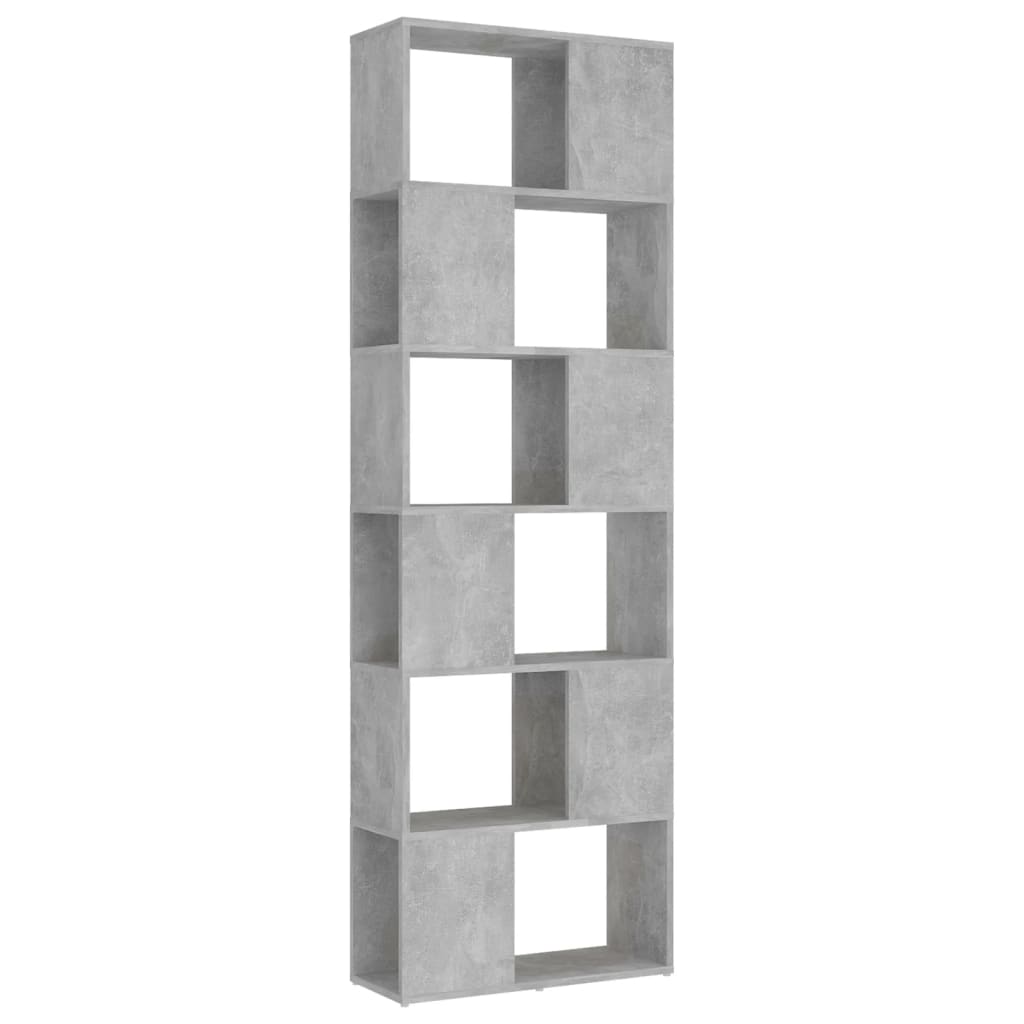 Vidaxl boekenkast kamerscherm 60x24x186 cm bewerkt hout betongrijs