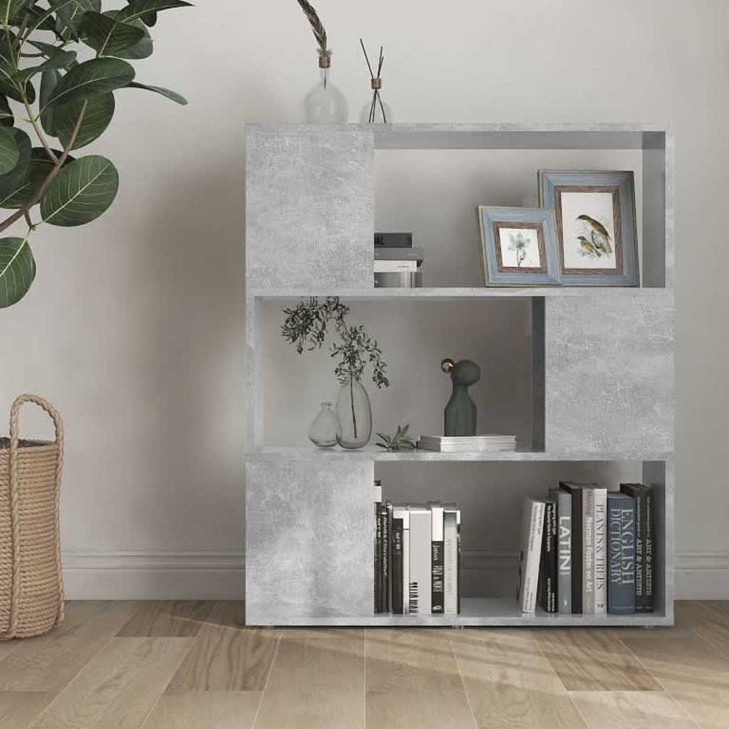 Vidaxl boekenkast kamerscherm 80x24x94 cm bewerkt hout betongrijs