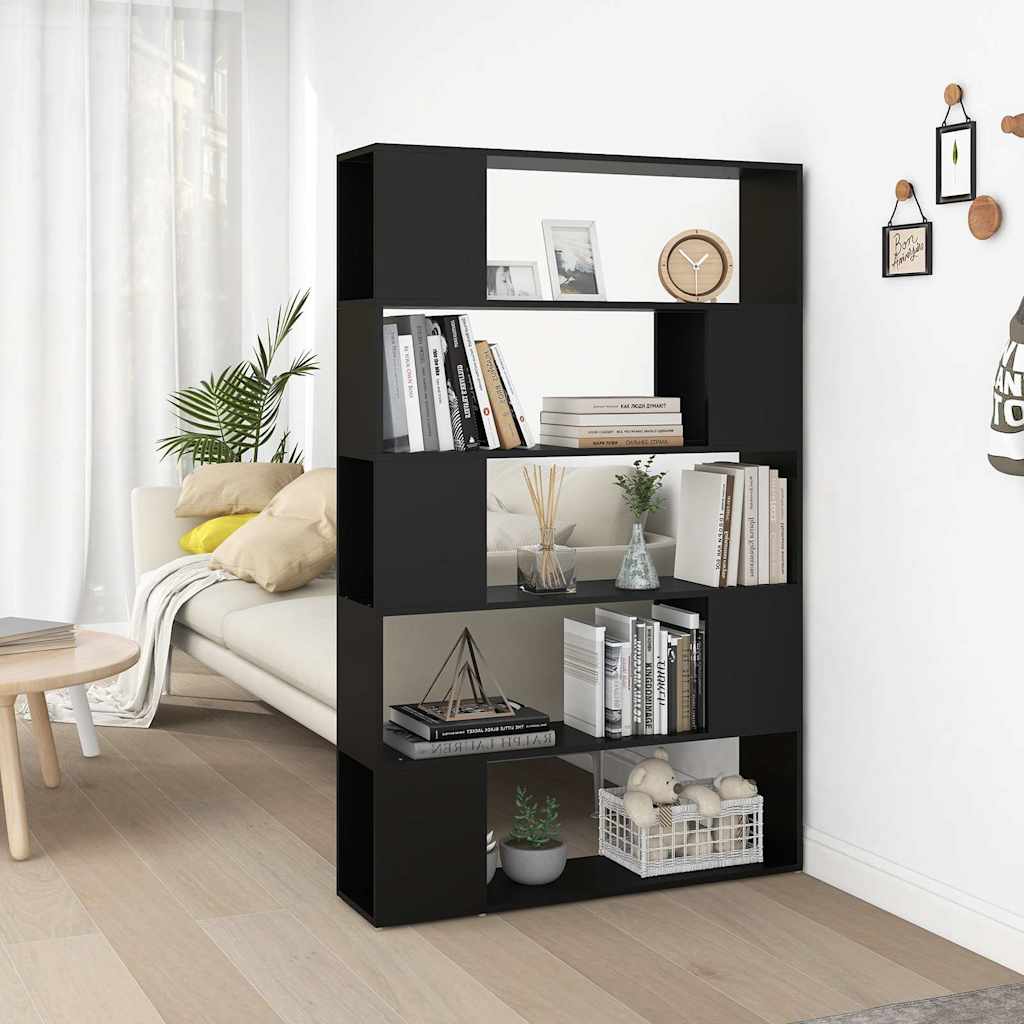 Vidaxl boekenkast kamerscherm 100x24x155 cm bewerkt hout zwart