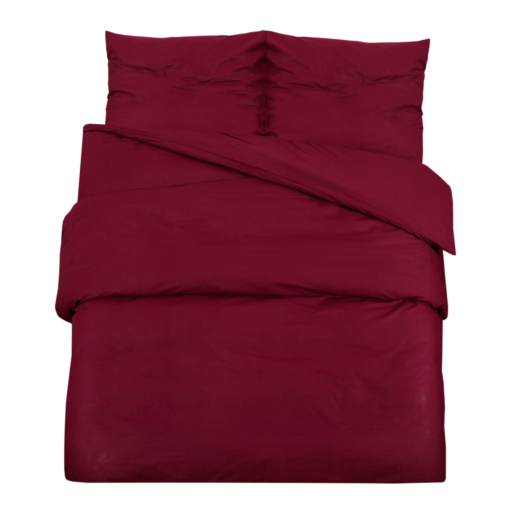 Vidaxl dekbedovertrekset lichtgewicht 135x200 cm microvezel bordeaux