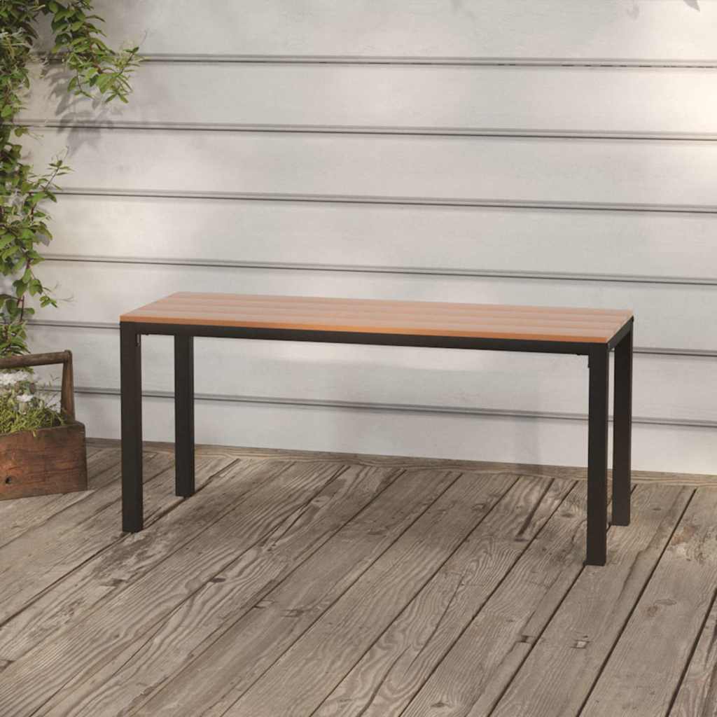 Vidaxl tuinbank 110 cm staal en hkc bruin en zwart