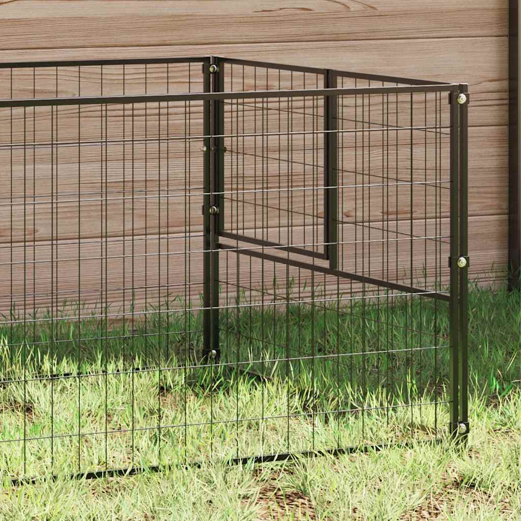 Vidaxl hondenkennel 3 m² staal zwart