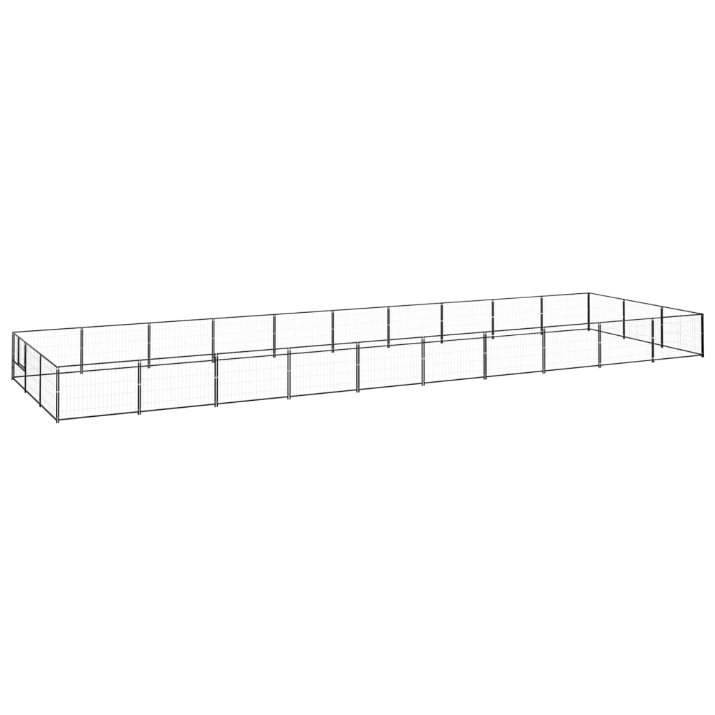 VidaXL Hondenkennel 30 m² staal zwart