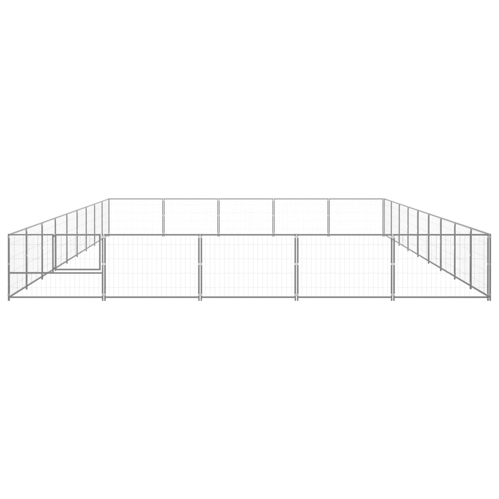 VidaXL Hondenkennel 45 m² staal zilverkleurig