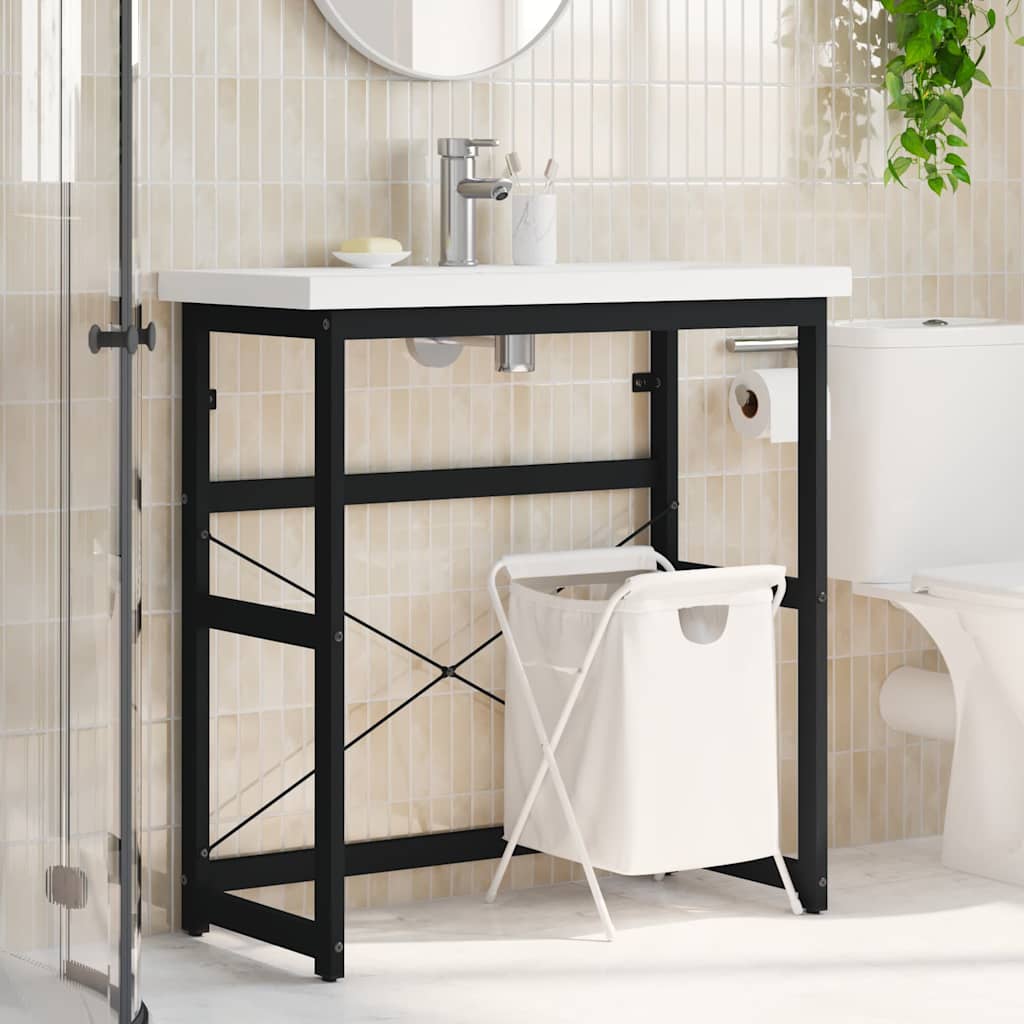 Vidaxl wastafelframe 79x38x83 cm ijzer zwart