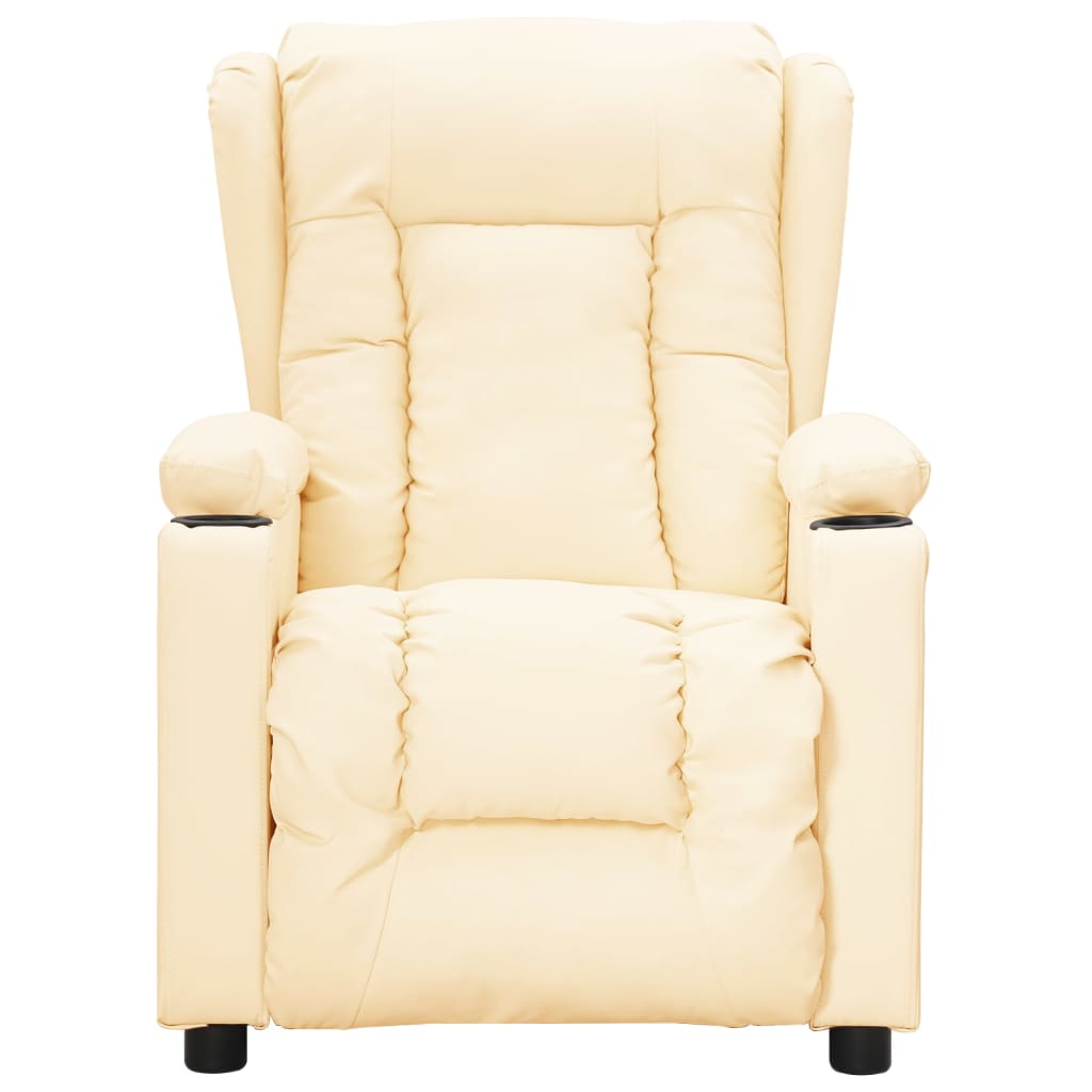 Vidaxl fauteuil verstelbaar kunstleer crèmekleurig
