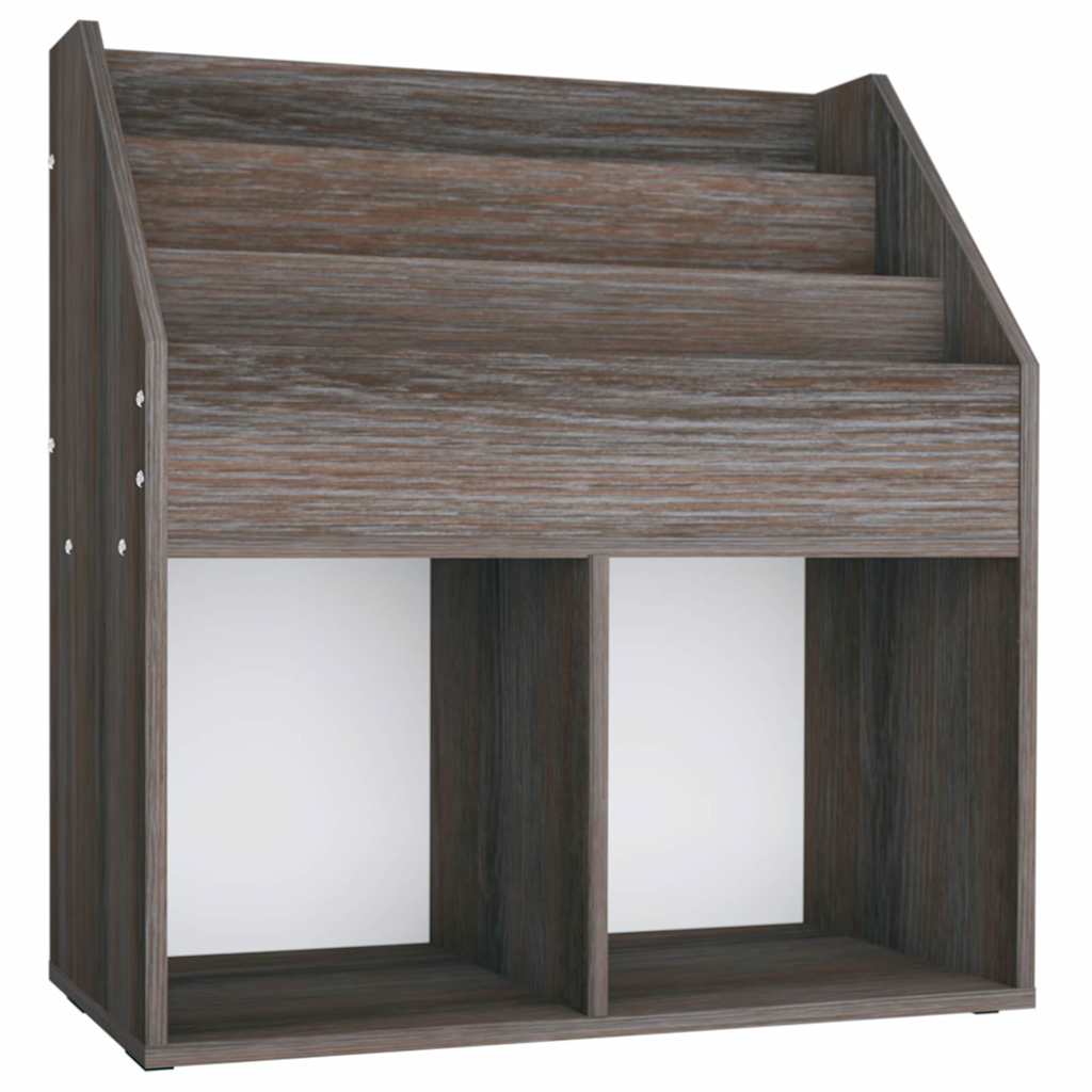 Vidaxl kindertijdschriftenrek 71x30x78,5 cm hout grijs en eikenkleur