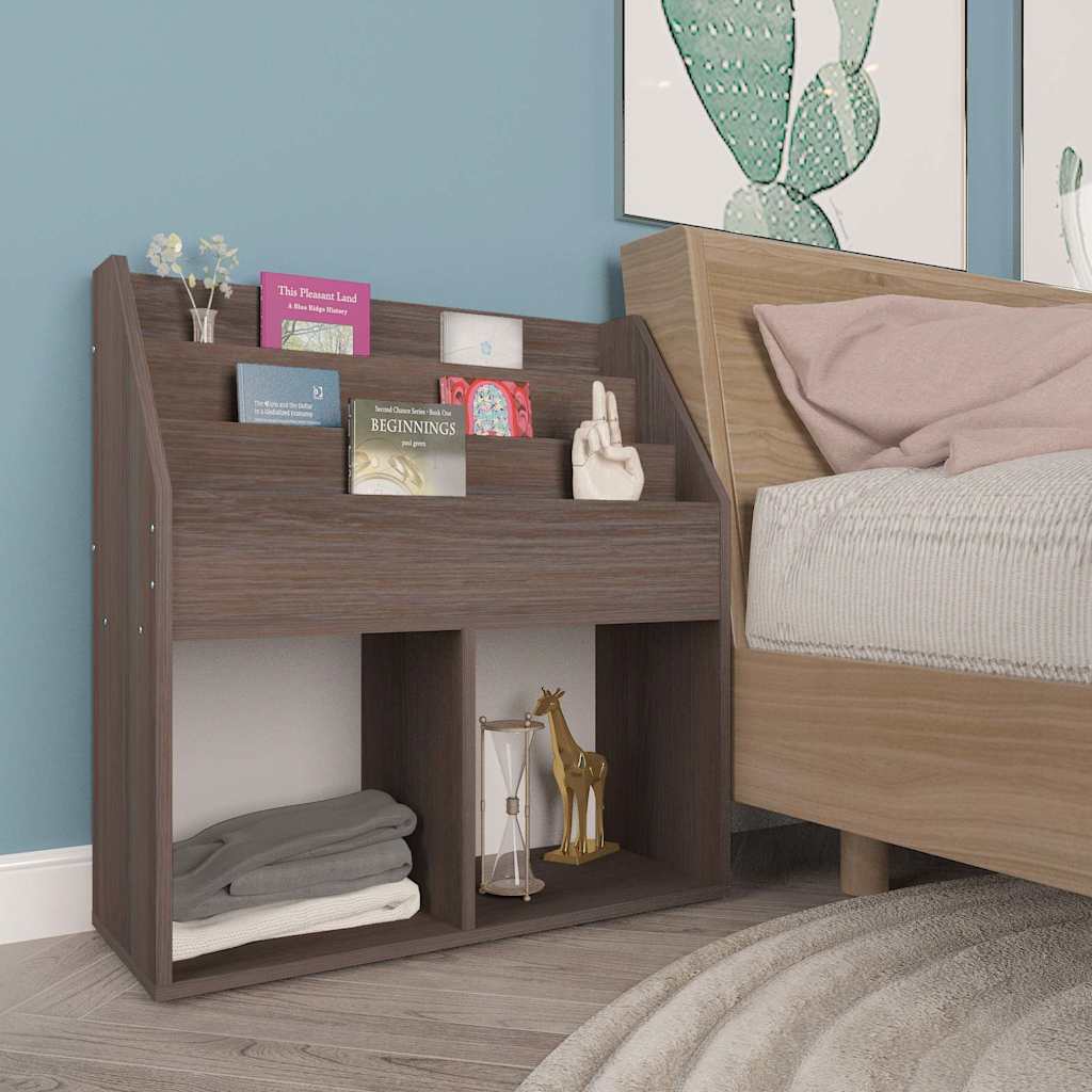 Vidaxl kindertijdschriftenrek 71x30x78,5 cm hout grijs en eikenkleur