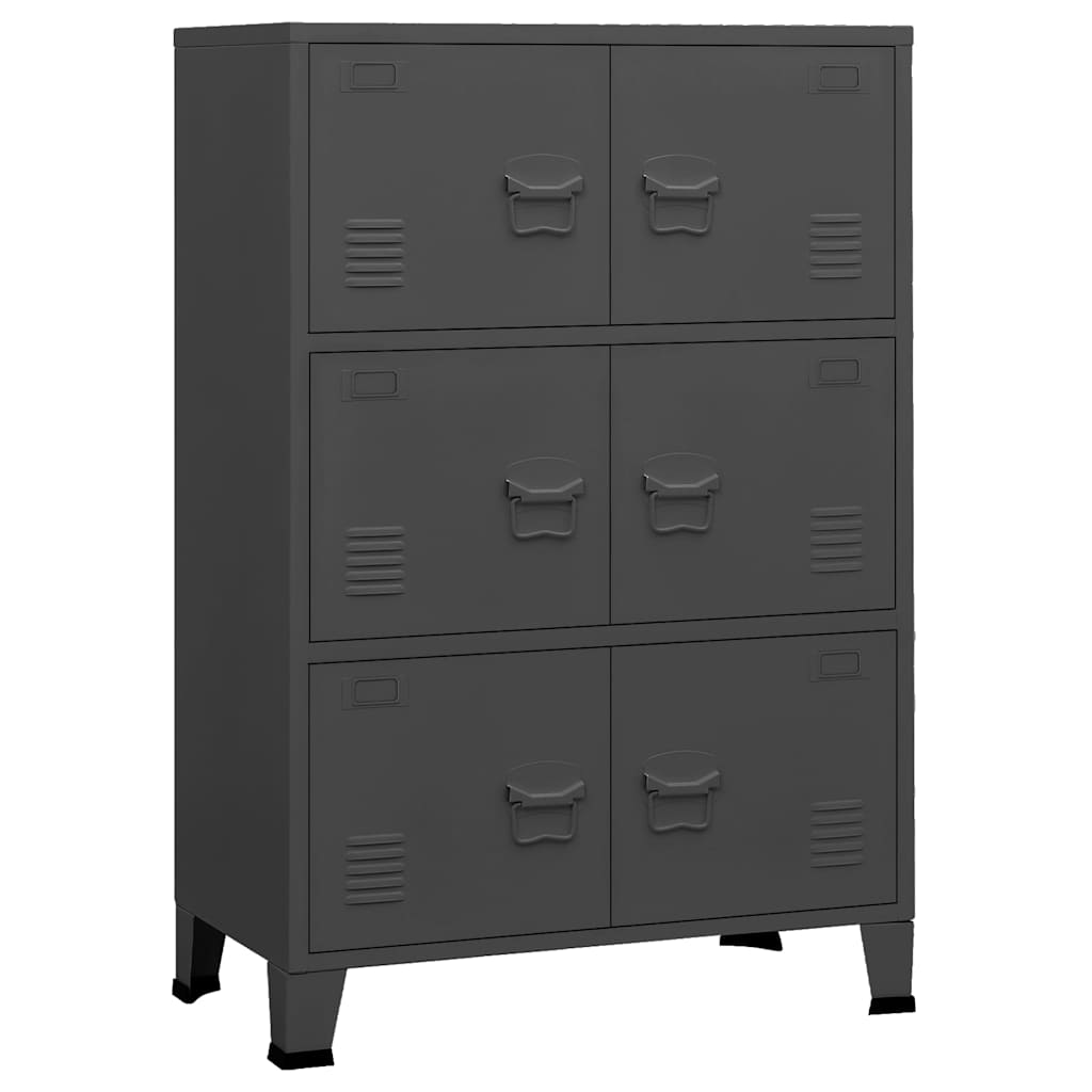 Vidaxl opbergkast industrieel 70x40x115 cm metaal antracietkleurig