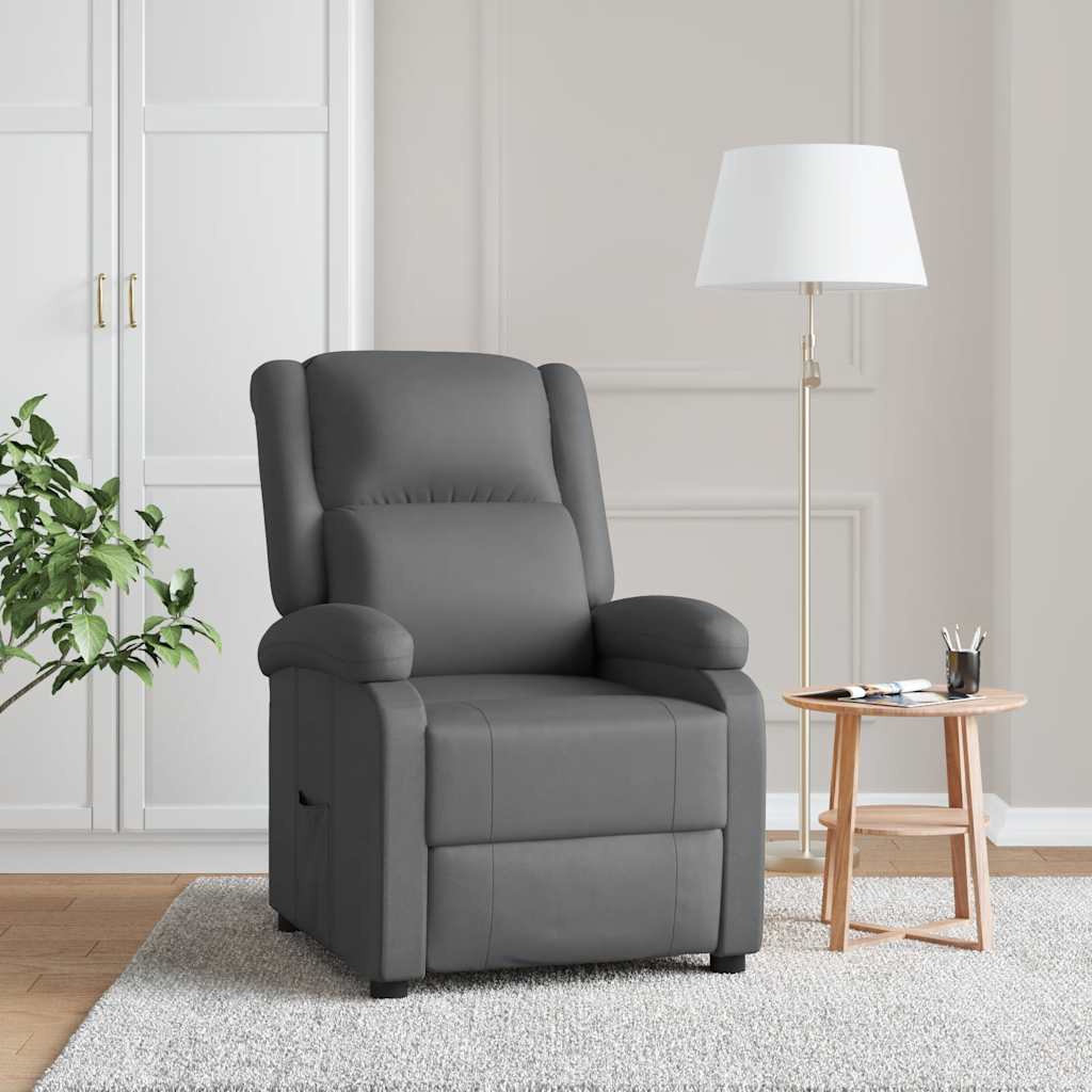 Vidaxl fauteuil verstelbaar kunstleer grijs