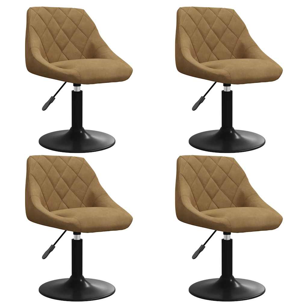 Vidaxl eetkamerstoelen draaibaar 4 st fluweel bruin
