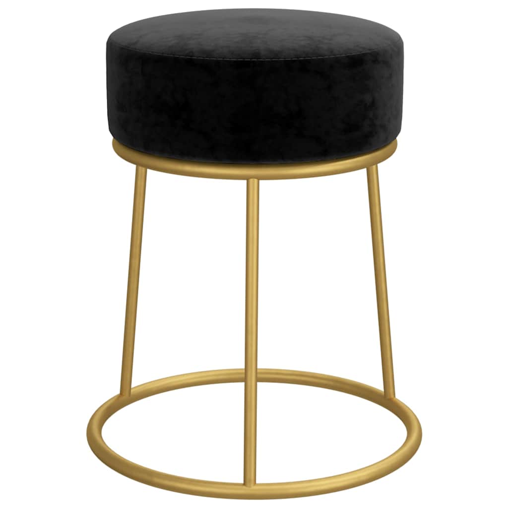 Vidaxl hocker rond fluweel zwart