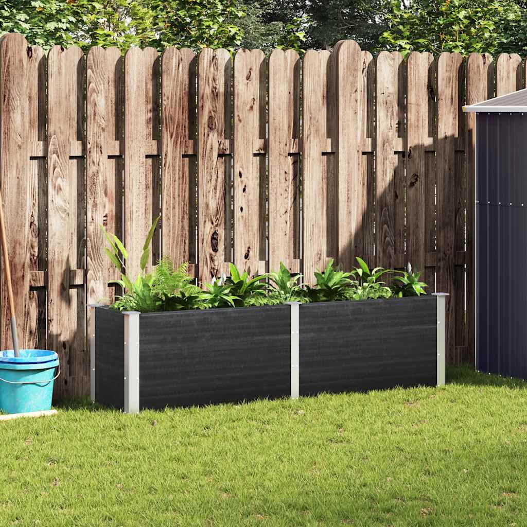 Vidaxl plantenbak verhoogd 200x50x54 cm hkc grijs