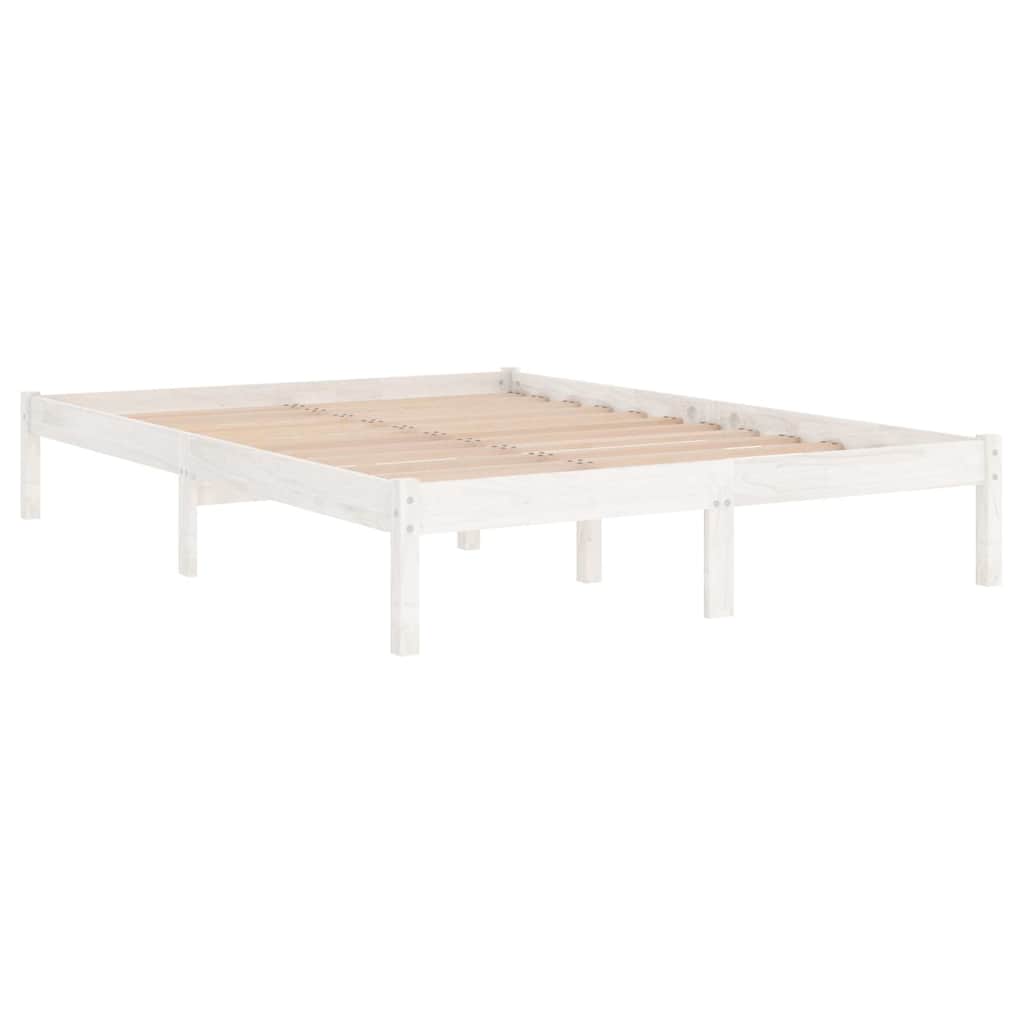 Vidaxl bedframe massief grenenhout wit 160x200 cm