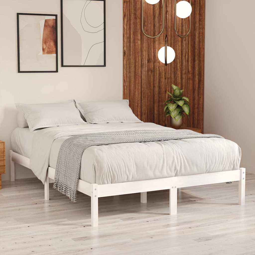 Vidaxl bedframe massief grenenhout wit 160x200 cm
