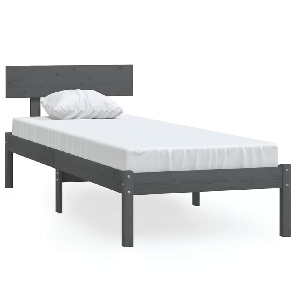 Vidaxl bedframe massief grenenhout grijs 100x200 cm