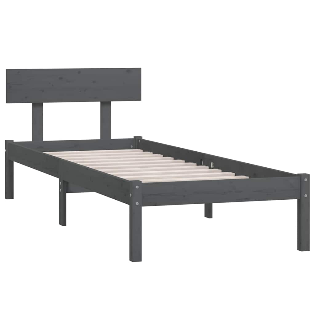 Vidaxl bedframe massief grenenhout grijs 100x200 cm