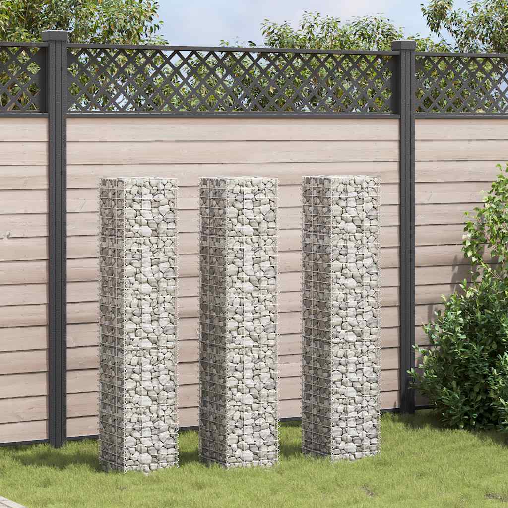 Vidaxl schanskorf plantenbakken 3 st verhoogd 30x30x150 cm ijzer