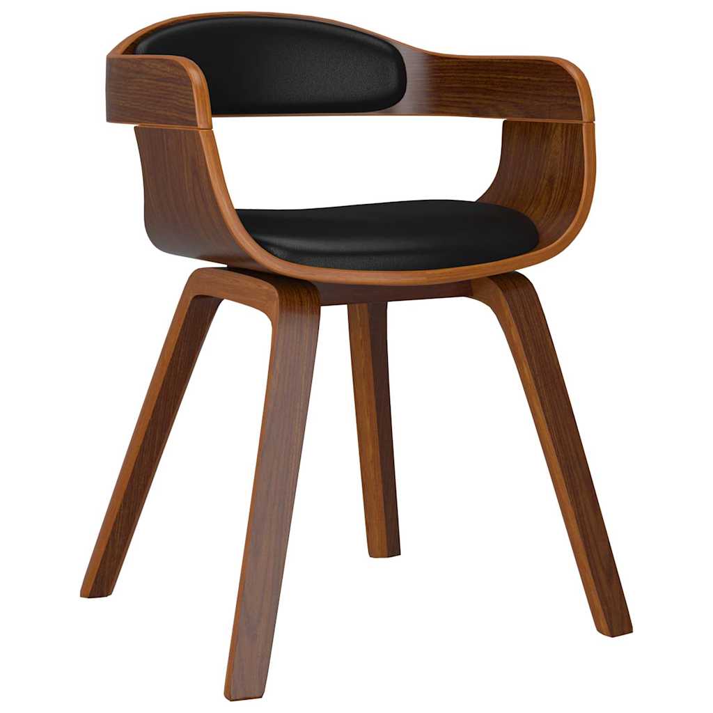 Vidaxl eetkamerstoelen 4 st gebogen hout en kunstleer zwart