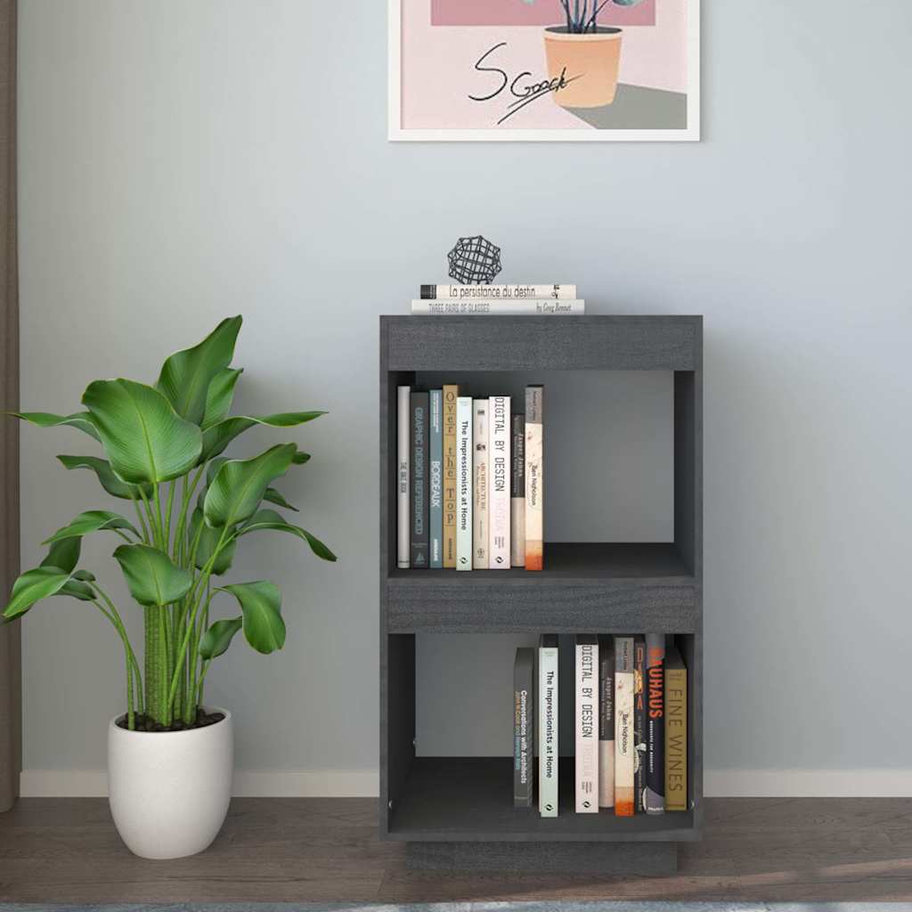 Vidaxl boekenkast 40x35x71 cm massief grenenhout grijs