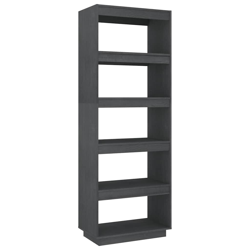 Vidaxl boekenkast kamerscherm 60x35x167 cm massief grenenhout grijs
