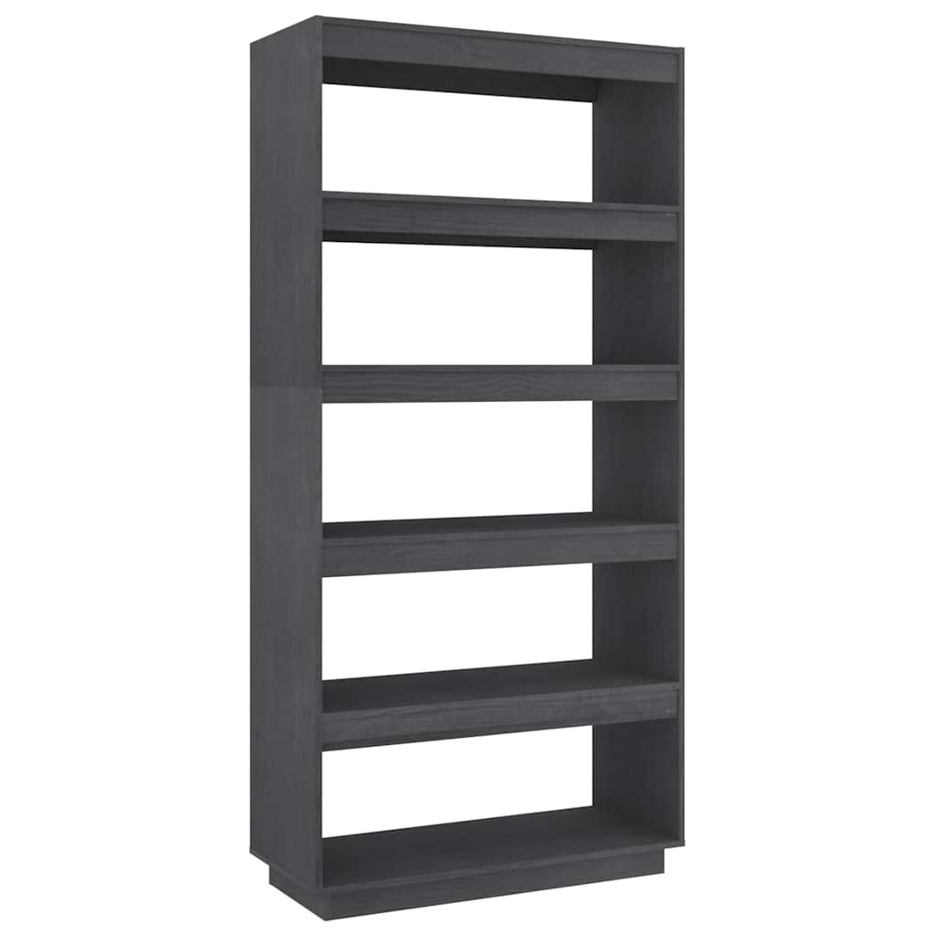 Vidaxl boekenkast kamerscherm 80x35x167 cm massief grenenhout grijs