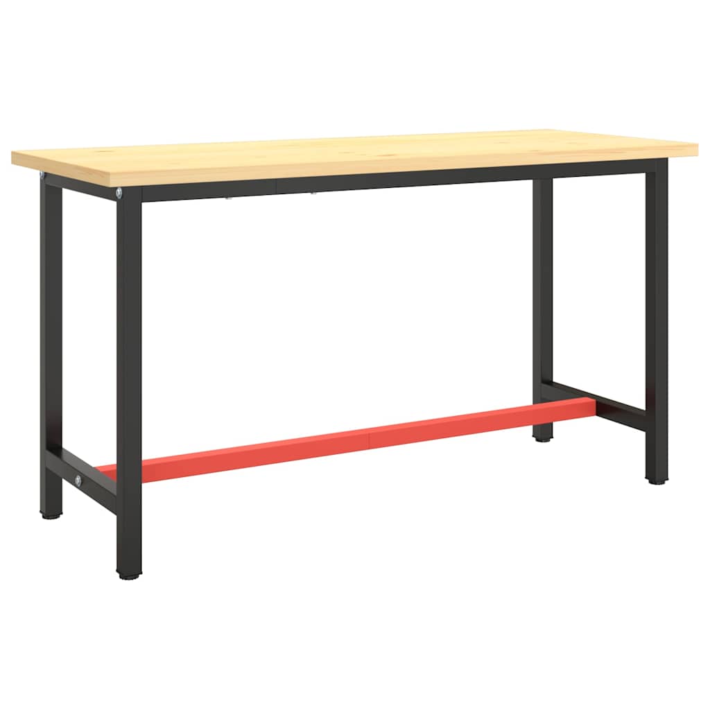 Vidaxl werkbankframe 140x50x79 cm metaal matzwart en matrood