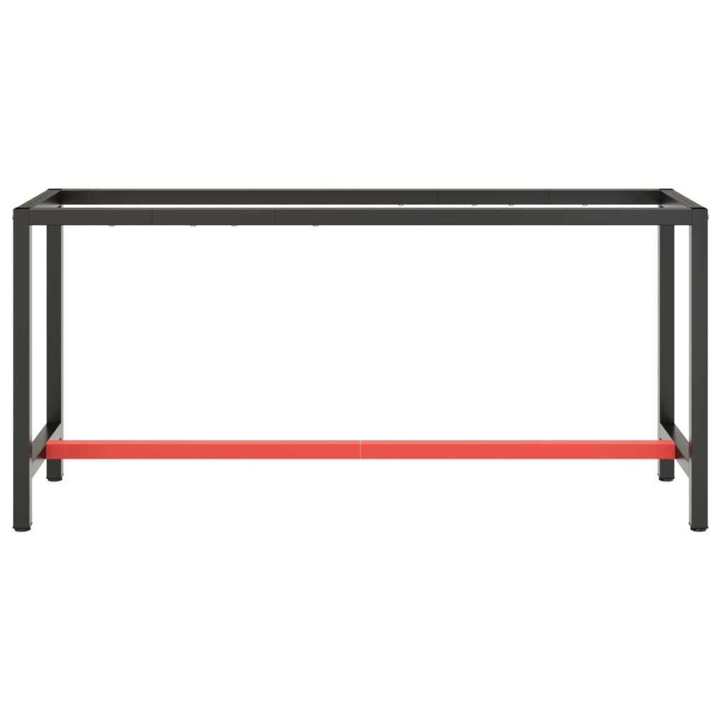Vidaxl werkbankframe 170x50x79 cm metaal matzwart en matrood