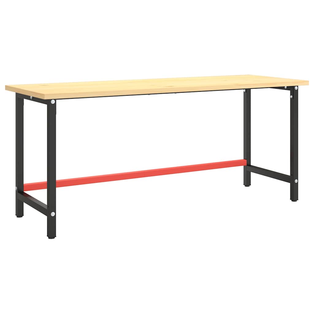 Vidaxl werkbankframe 180x57x79 cm metaal matzwart en matrood