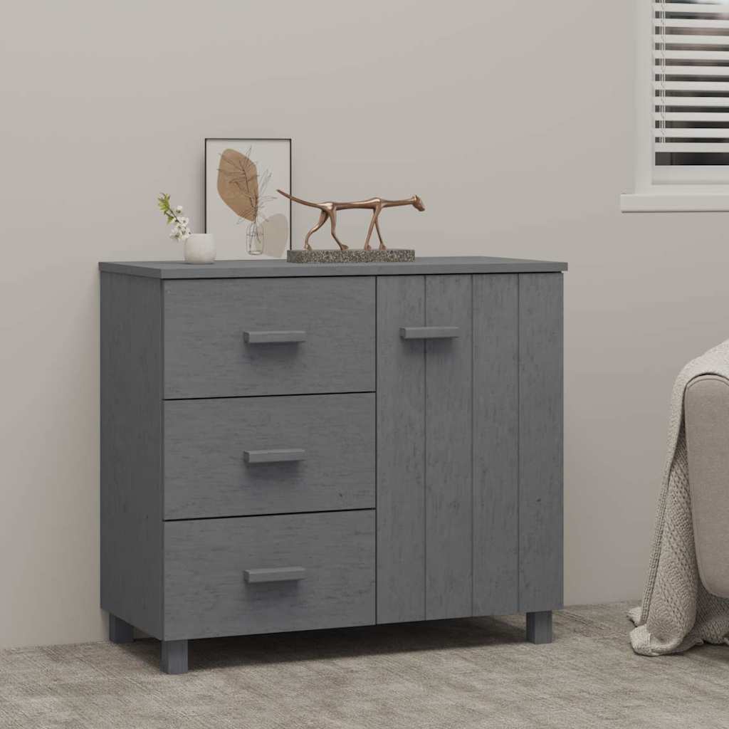 Vidaxl dressoir hamar 90x40x80 cm massief grenenhout donkergrijs