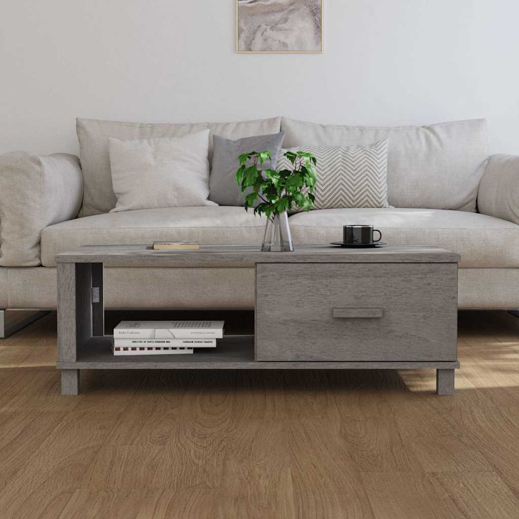 Vidaxl salontafel hamar 100x55x35 cm massief grenenhout lichtgrijs