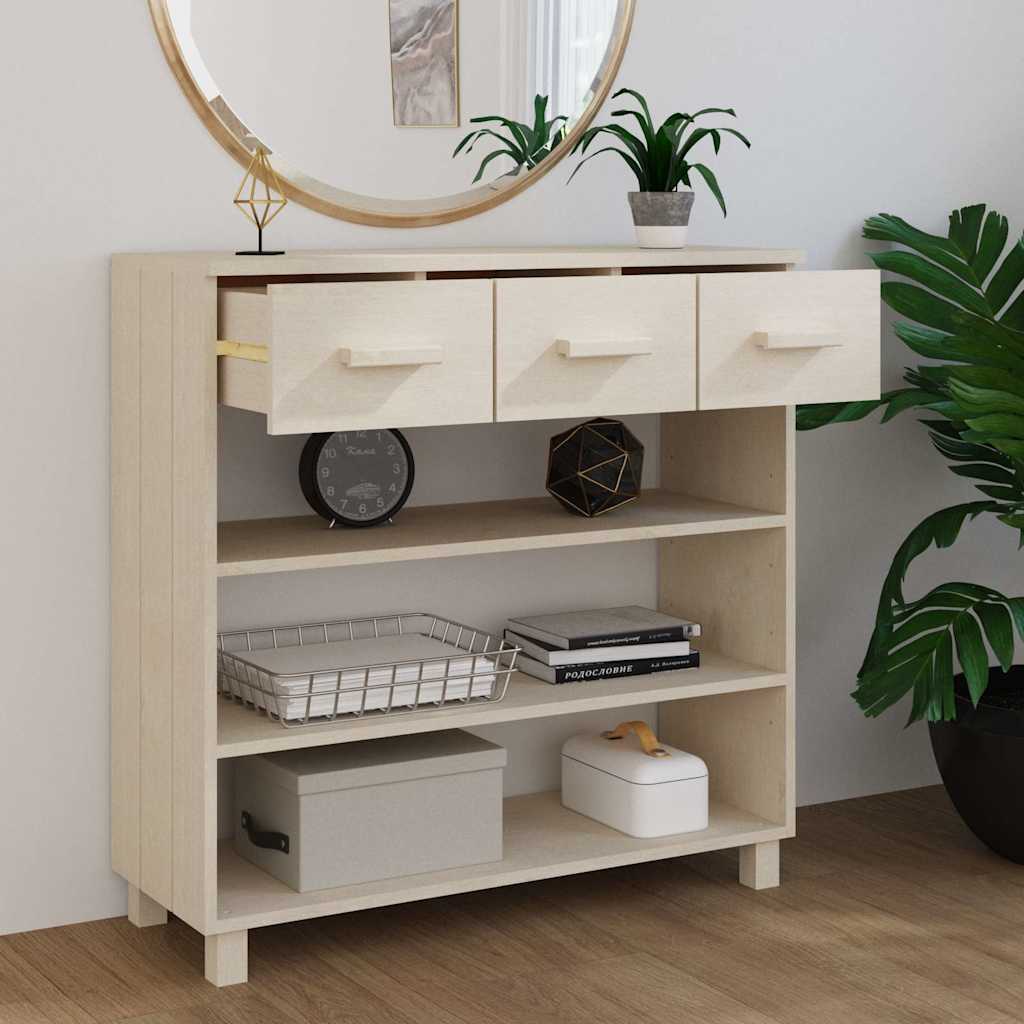 Vidaxl wandtafel hamar 90x35x90 cm massief grenenhout honingbruin