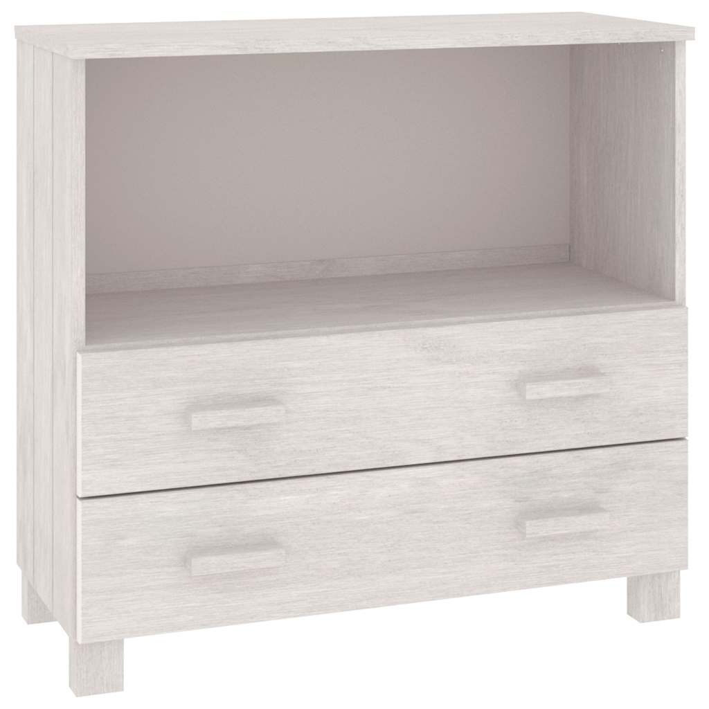 Vidaxl dressoir hamar 85x35x80 cm massief grenenhout wit
