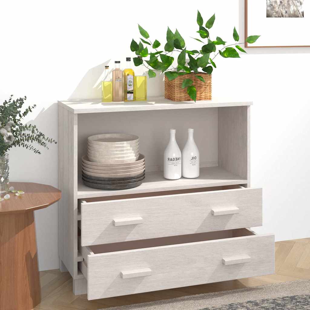 Vidaxl dressoir hamar 85x35x80 cm massief grenenhout wit