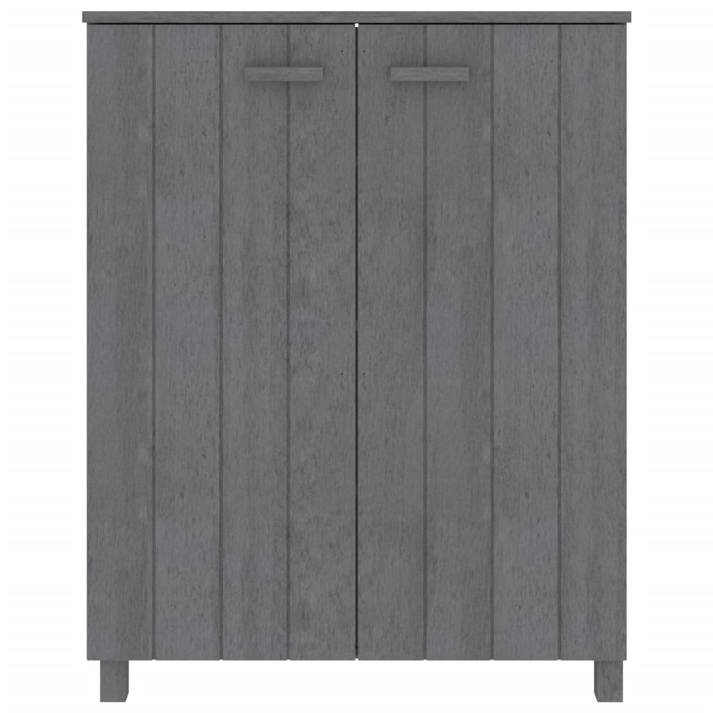 Vidaxl schoenenkast hamar 85x40x108 cm massief grenenhout donkergrijs