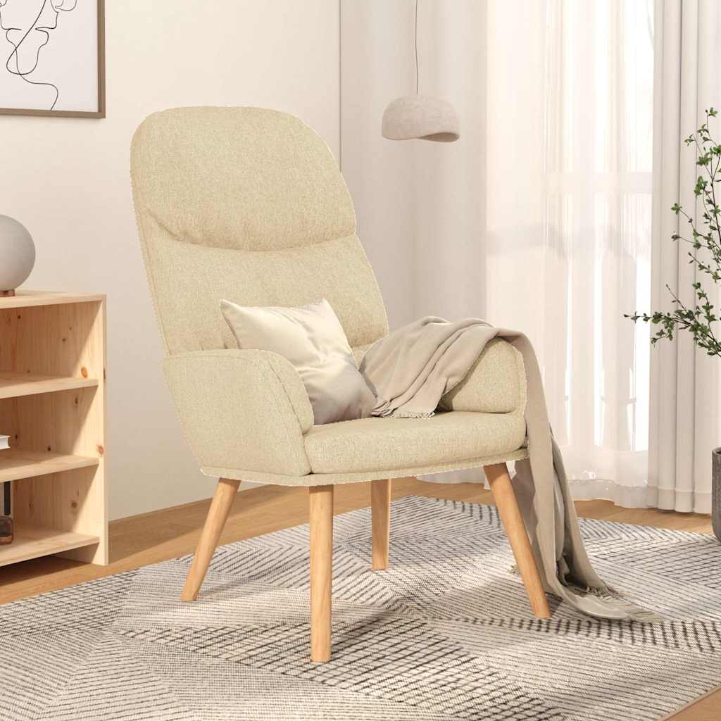Vidaxl relaxstoel stof crèmekleurig
