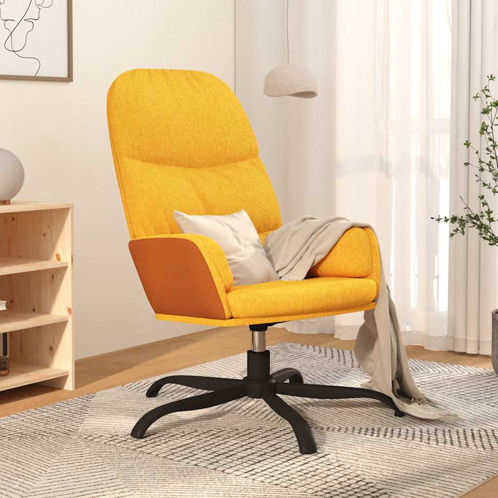 Vidaxl relaxstoel stof mosterdgeel