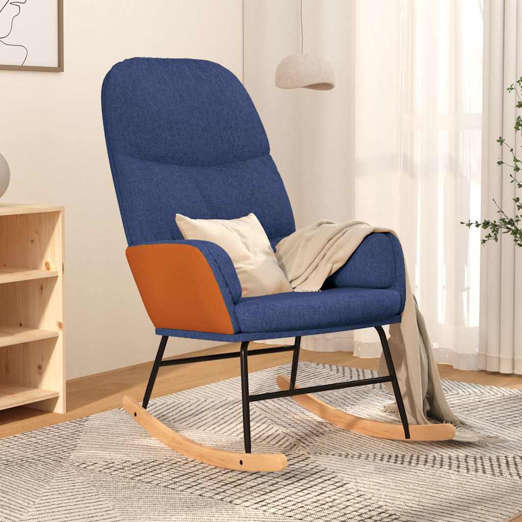 Vidaxl schommelstoel stof blauw