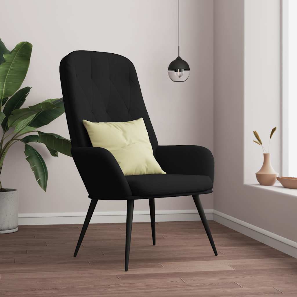 Vidaxl relaxstoel fluweel zwart